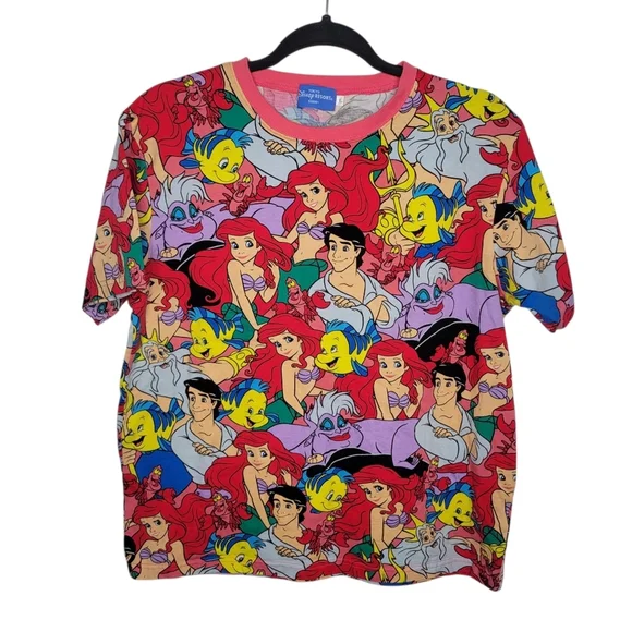 Tokyo Disney Resort Ariel Little Mermaid T-Shirt Size Large AOP All Over Print - Picture 1 of 3